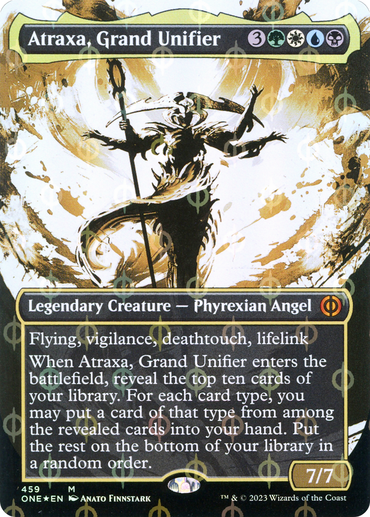 Atraxa, Grand Unifier (Borderless Ichor Step-and-Compleat Foil) [Phyrexia: All Will Be One] | Magic Magpie