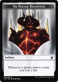 Ob Nixilis, Reignited Emblem // Zombie (010) Double-sided Token [Commander 2019] | Magic Magpie
