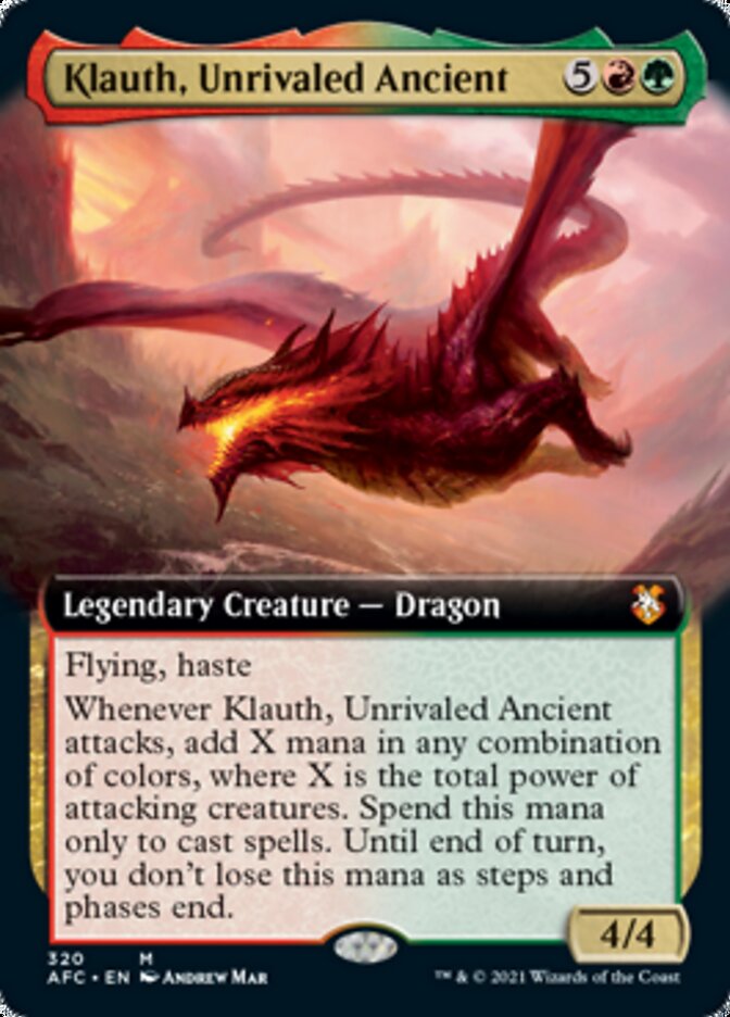 Klauth, Unrivaled Ancient (Extended) [Dungeons & Dragons: Adventures in the Forgotten Realms Commander] | Magic Magpie