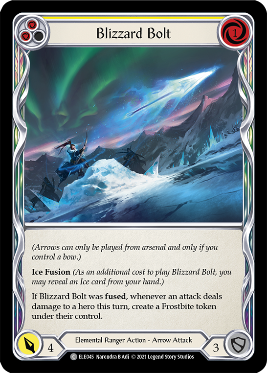 Blizzard Bolt (Yellow) [ELE045] (Tales of Aria)  1st Edition Rainbow Foil | Magic Magpie