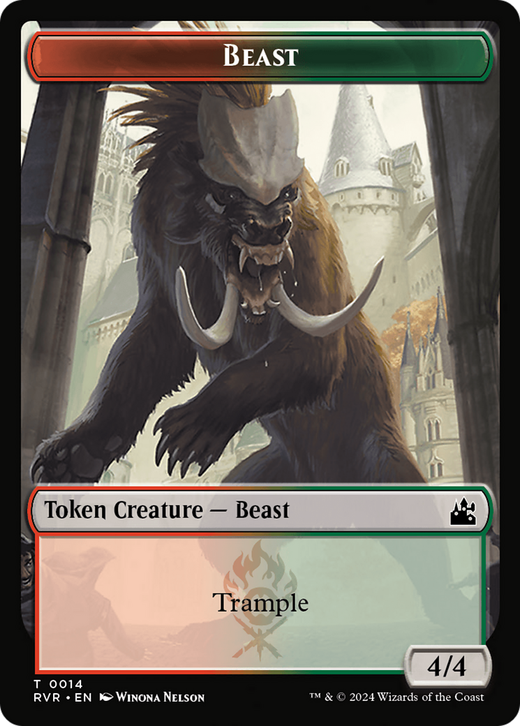 Saproling // Beast Double-Sided Token [Ravnica Remastered Tokens] | Magic Magpie