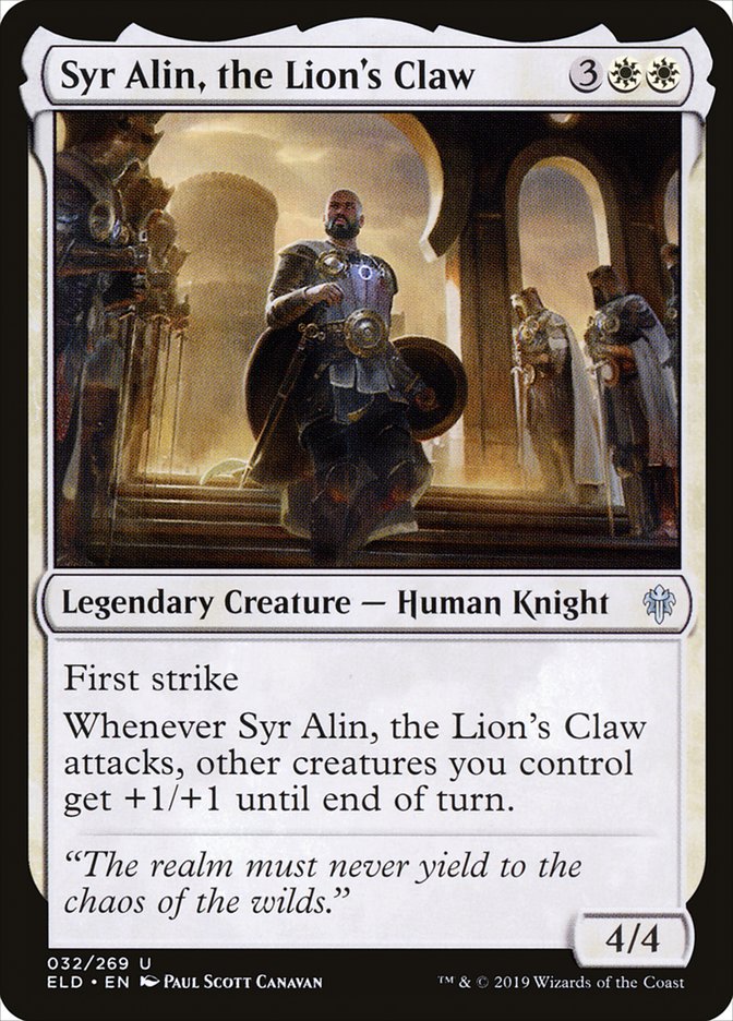 Syr Alin, the Lion's Claw [Throne of Eldraine] | Magic Magpie