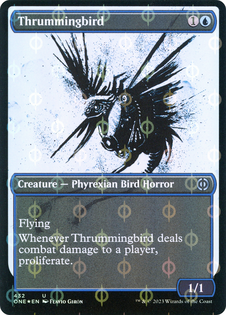 Thrummingbird (Showcase Ichor Step-and-Compleat Foil) [Phyrexia: All Will Be One] | Magic Magpie