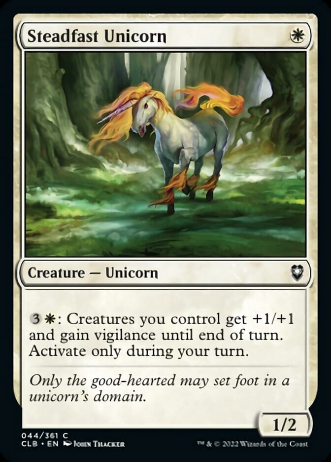 Steadfast Unicorn [Commander Legends: Battle for Baldur's Gate] | Magic Magpie