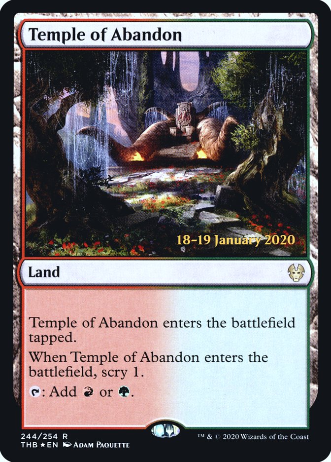 Temple of Abandon [Theros Beyond Death Prerelease Promos] | Magic Magpie