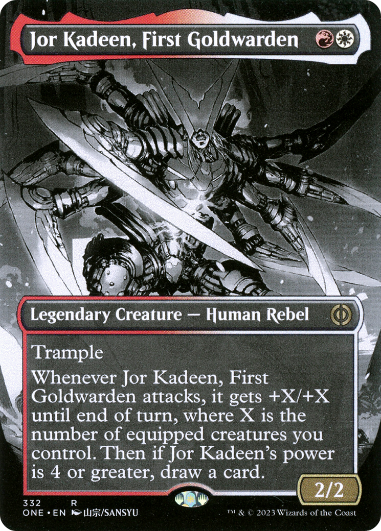 Jor Kadeen, First Goldwarden (Borderless Manga) [Phyrexia: All Will Be One] | Magic Magpie