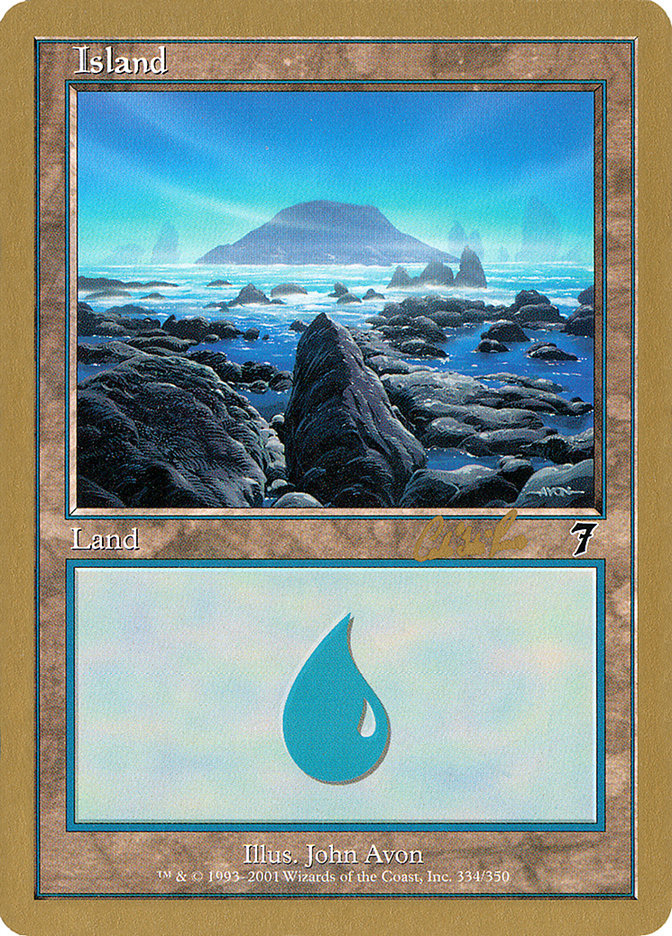 Island (cr334) (Carlos Romao) [World Championship Decks 2002] | Magic Magpie