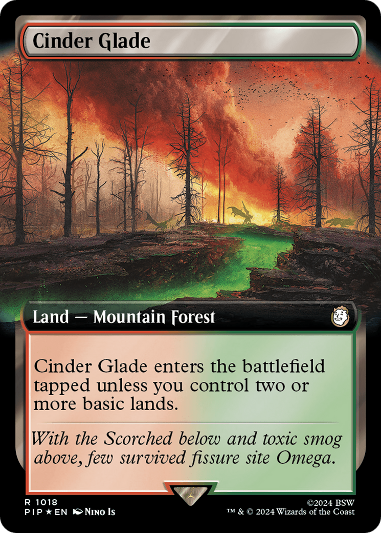 Cinder Glade (Extended Art) (Surge Foil) [Fallout] | Magic Magpie