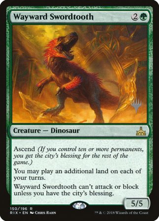 Wayward Swordtooth [Rivals of Ixalan Promos] | Magic Magpie