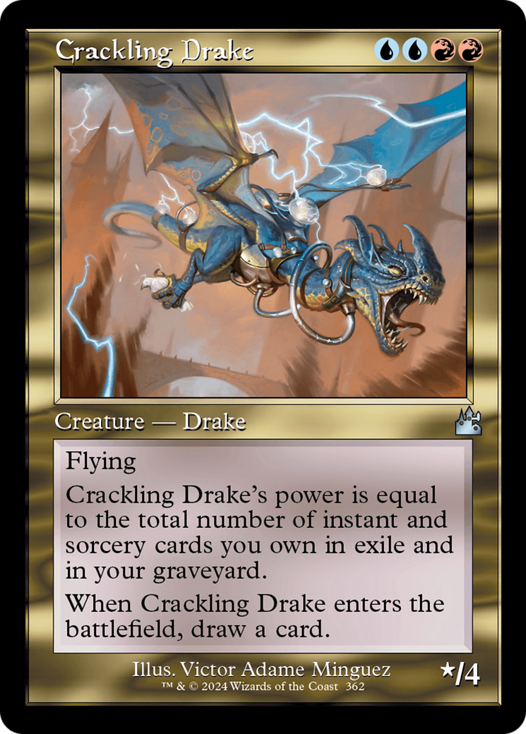 Crackling Drake (Retro Frame) [Ravnica Remastered] | Magic Magpie