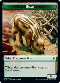 Boar // Food (15) Double-sided Token [Throne of Eldraine Tokens] | Magic Magpie