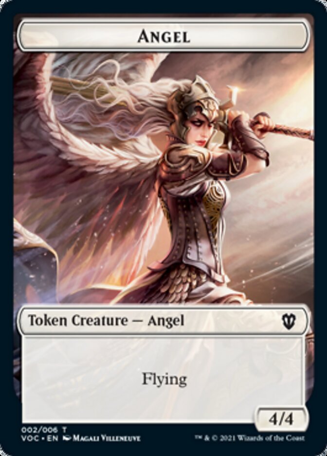 Angel // Clue Double-sided Token [Innistrad: Crimson Vow Commander Tokens] | Magic Magpie