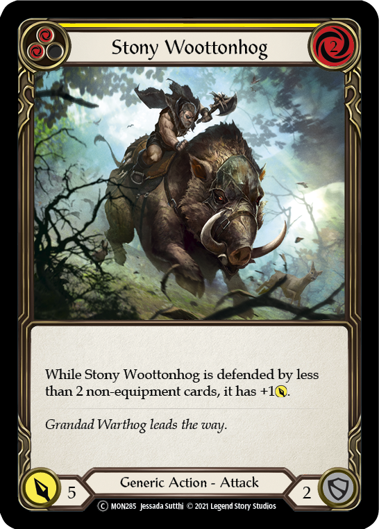 Stony Woottonhog (Yellow) [U-MON285-RF] Unlimited Rainbow Foil | Magic Magpie