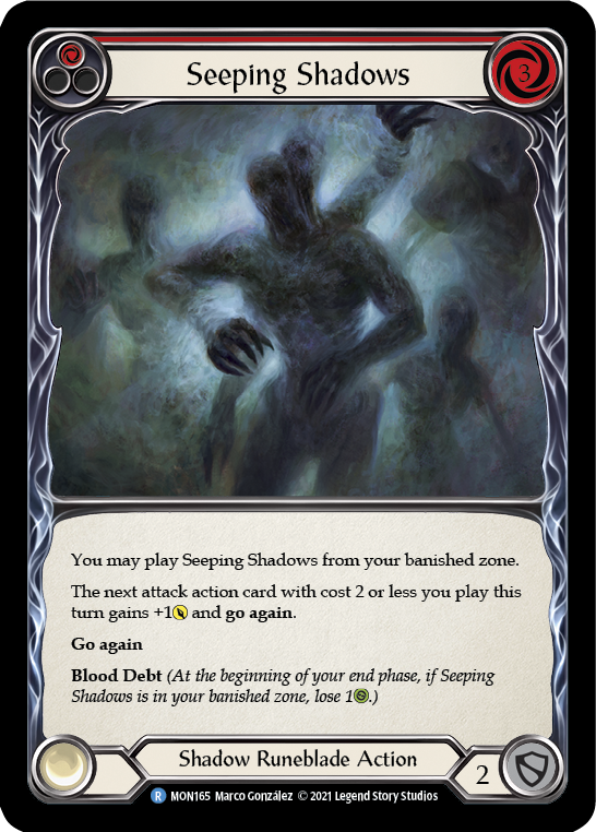 Seeping Shadows (Red) [MON165] 1st Edition Normal | Magic Magpie