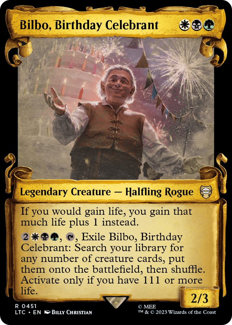Bilbo, Birthday Celebrant [The Lord of the Rings: Tales of Middle-Earth Commander Showcase Scrolls] | Magic Magpie