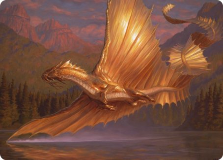 Adult Gold Dragon Art Card [Dungeons & Dragons: Adventures in the Forgotten Realms Art Series] | Magic Magpie