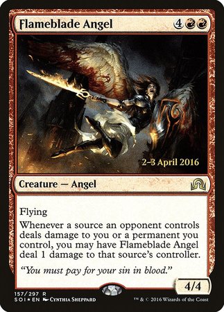 Flameblade Angel [Shadows over Innistrad Promos] | Magic Magpie