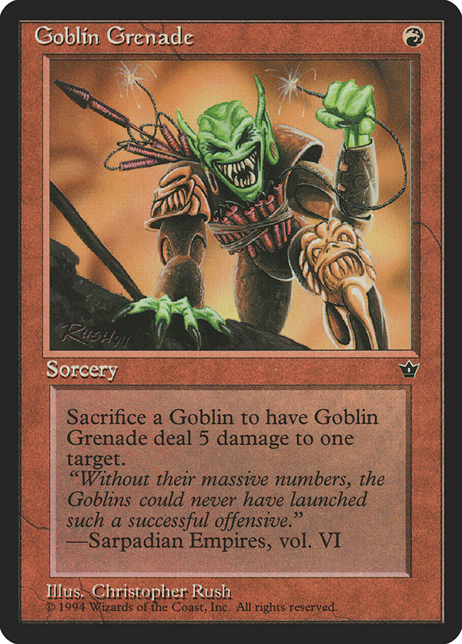 Goblin Grenade (Christopher Rush) [Fallen Empires] | Magic Magpie
