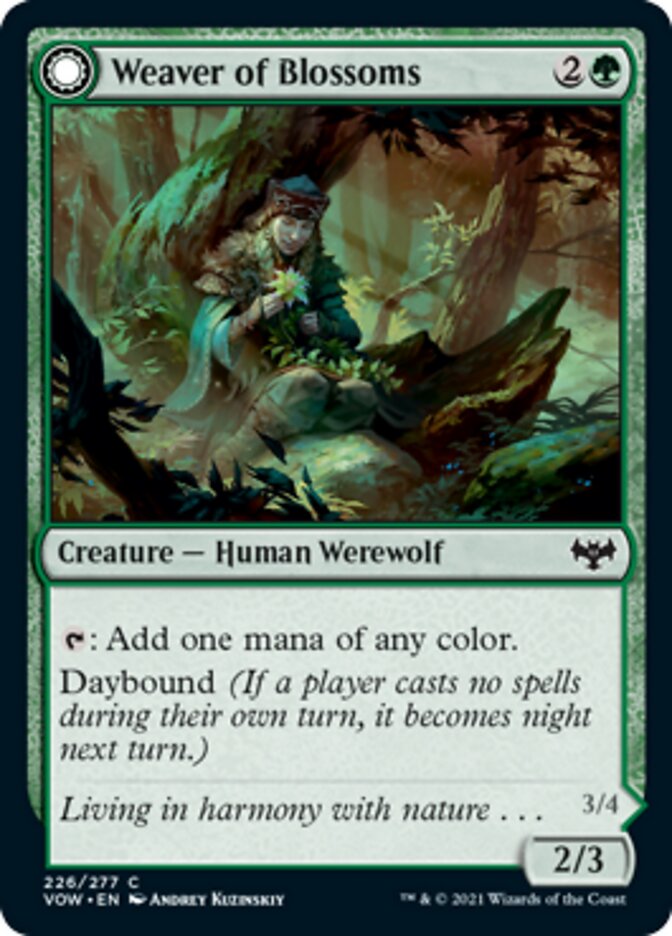 Weaver of Blossoms // Blossom-Clad Werewolf [Innistrad: Crimson Vow] | Magic Magpie
