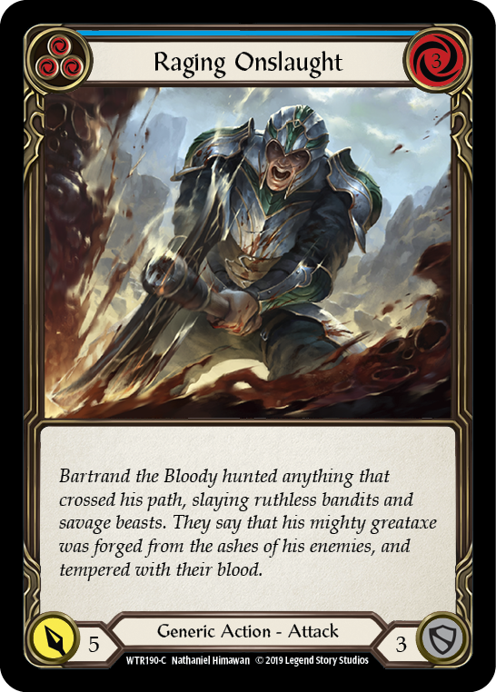 Raging Onslaught (Blue) [WTR190-C] Alpha Print Rainbow Foil | Magic Magpie