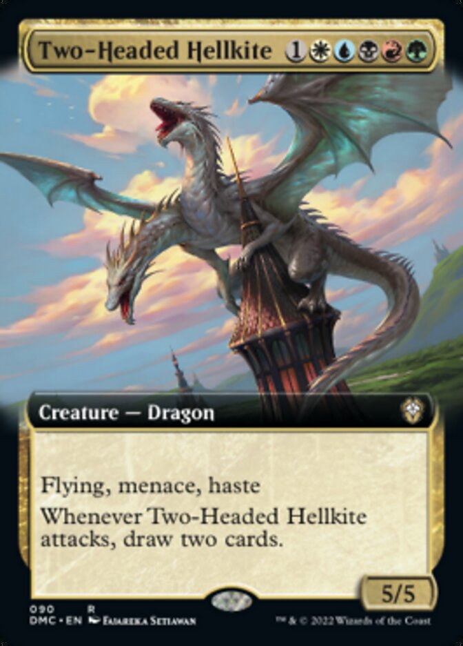 Two-Headed Hellkite (Extended Art) [Dominaria United Commander] | Magic Magpie