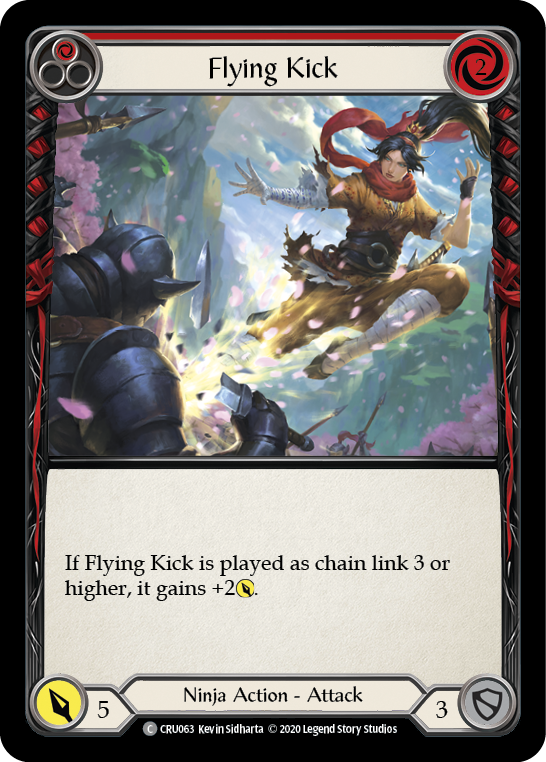 Flying Kick (Red) [CRU063] 1st Edition Rainbow Foil | Magic Magpie