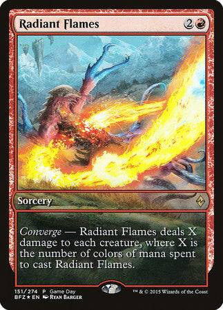 Radiant Flames [Battle for Zendikar Promos] | Magic Magpie