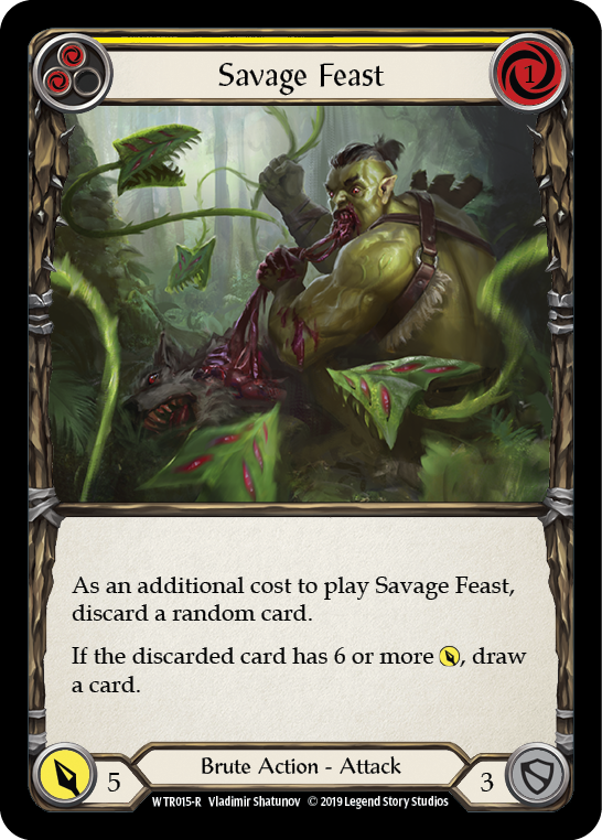 Savage Feast (Yellow) [WTR015-R] Alpha Print Normal | Magic Magpie