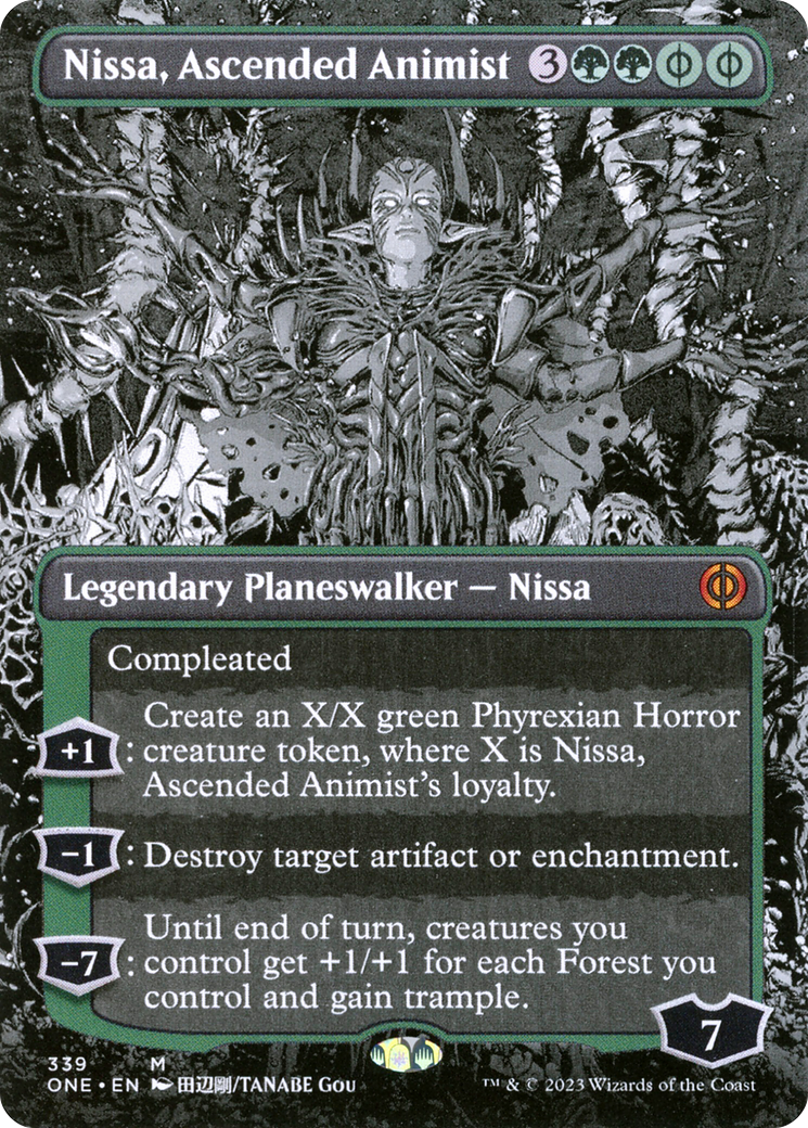 Nissa, Ascended Animist (Borderless Manga) [Phyrexia: All Will Be One] | Magic Magpie