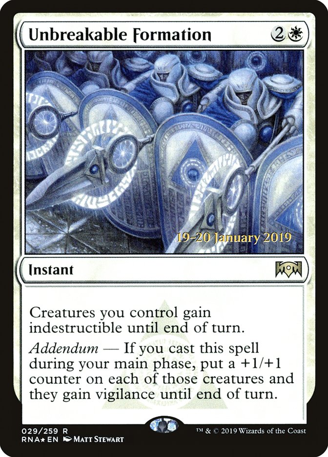 Unbreakable Formation [Ravnica Allegiance Prerelease Promos] | Magic Magpie