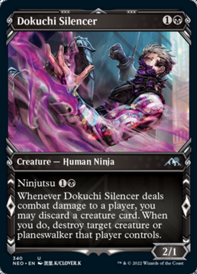 Dokuchi Silencer (Showcase Ninja) [Kamigawa: Neon Dynasty] | Magic Magpie