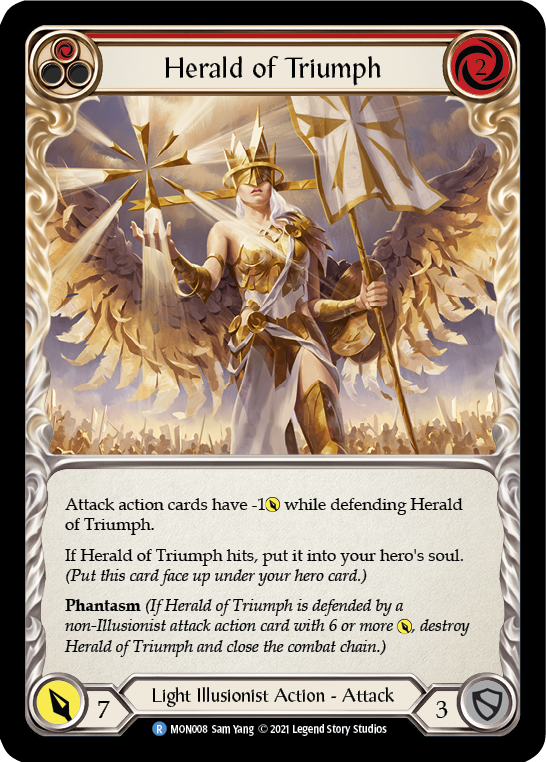 Herald of Triumph (Red) (Rainbow Foil) [MON008-RF] 1st Edition Rainbow Foil | Magic Magpie