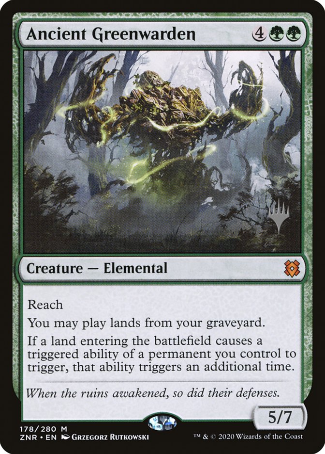 Ancient Greenwarden (Promo Pack) [Zendikar Rising Promos] | Magic Magpie