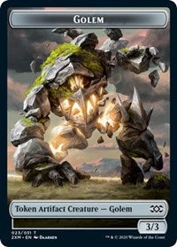 Golem // Elf Warrior Double-sided Token [Double Masters Tokens] | Magic Magpie