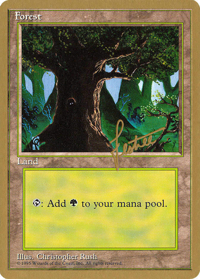 Forest (bl377) (Bertrand Lestree) [Pro Tour Collector Set] | Magic Magpie