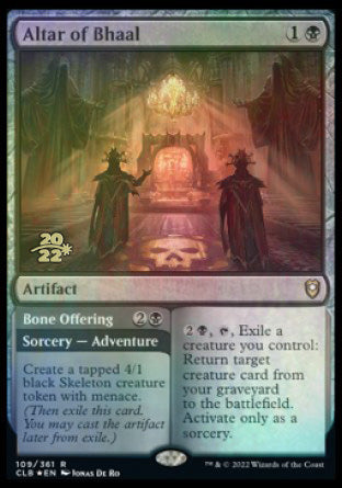 Altar of Bhaal // Bone Offering [Commander Legends: Battle for Baldur's Gate Prerelease Promos] | Magic Magpie