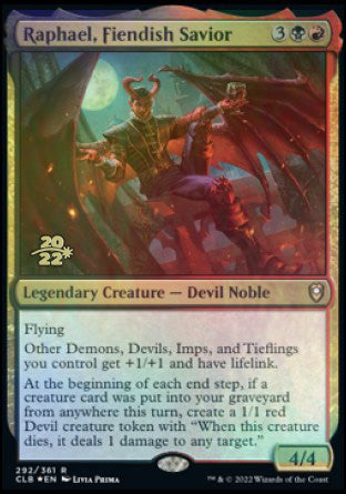 Raphael, Fiendish Savior [Commander Legends: Battle for Baldur's Gate Prerelease Promos] | Magic Magpie