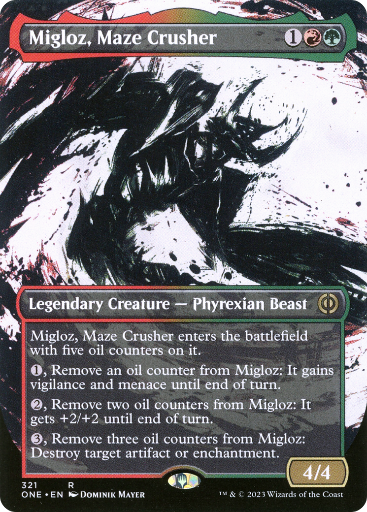 Migloz, Maze Crusher (Borderless Ichor) [Phyrexia: All Will Be One] | Magic Magpie