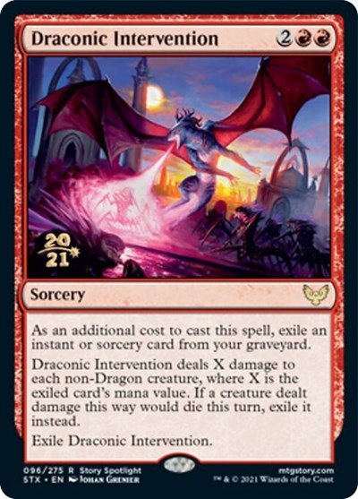 Draconic Intervention [Strixhaven: School of Mages Prerelease Promos] | Magic Magpie