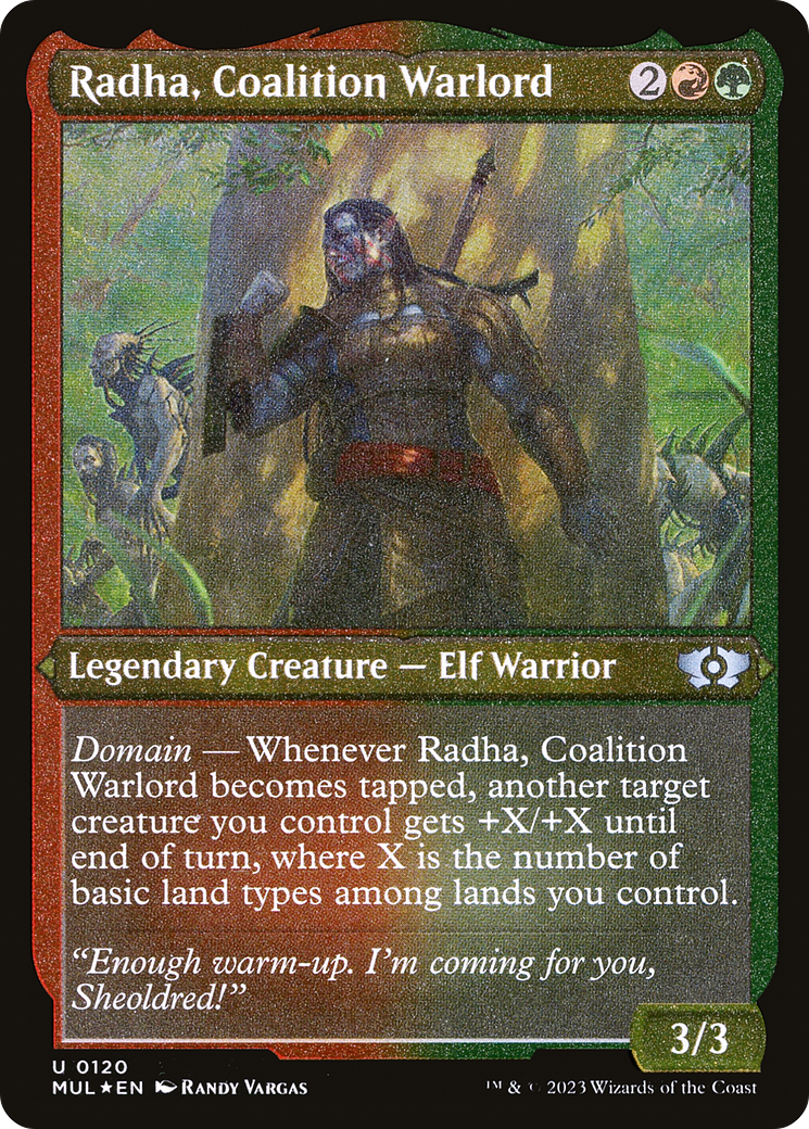 Radha, Coalition Warlord (Foil Etched) [Multiverse Legends] | Magic Magpie