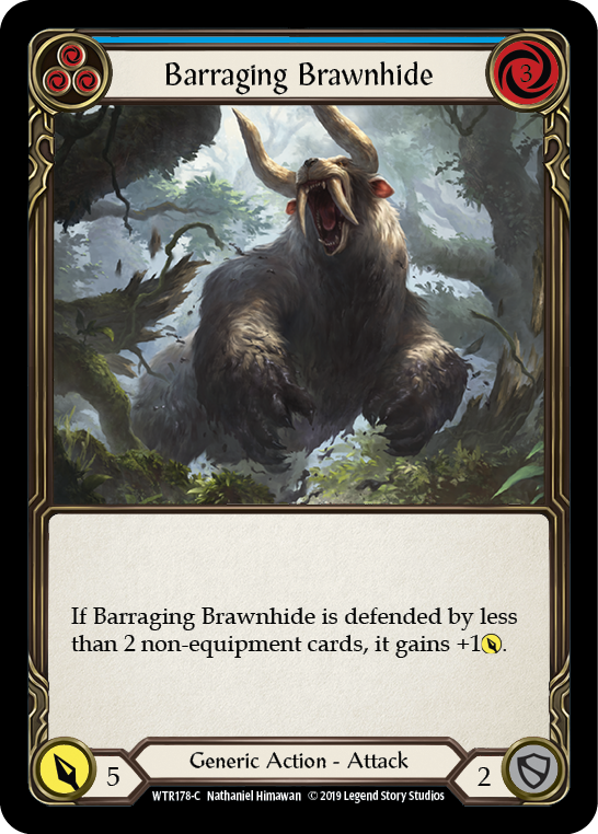 Barraging Brawnhide (Blue) [WTR178-C] Alpha Print Normal | Magic Magpie