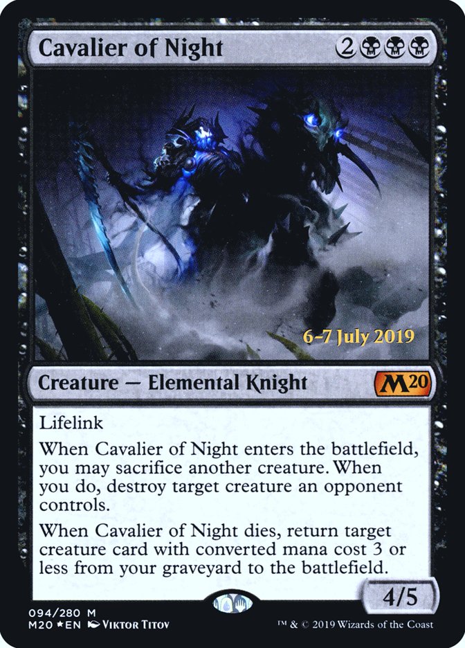 Cavalier of Night  [Core Set 2020 Prerelease Promos] | Magic Magpie