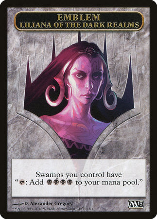 Emblem - Liliana of the Dark Realms [Magic 2013 Tokens] | Magic Magpie