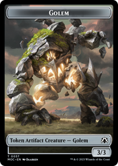 Golem // Blood Double-Sided Token [March of the Machine Commander Tokens] | Magic Magpie