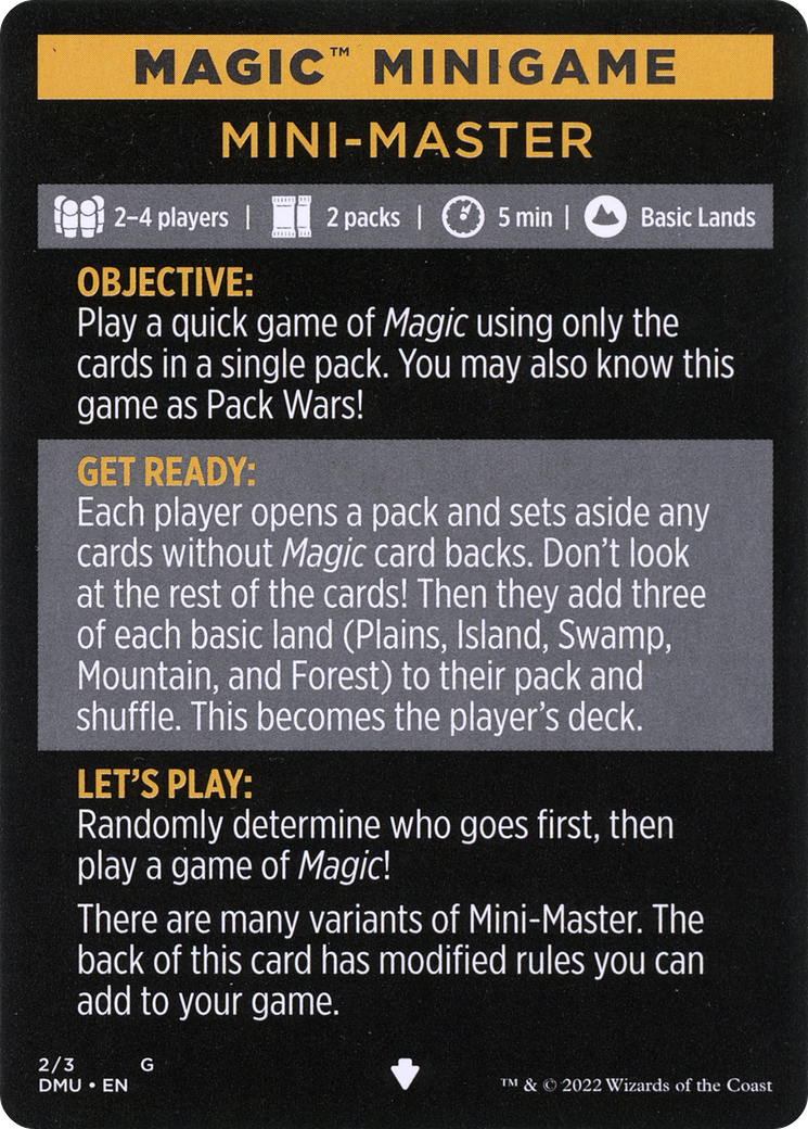 Mini-Master (Magic Minigame) [Commander Legends: Battle for Baldur's Gate Minigame] | Magic Magpie