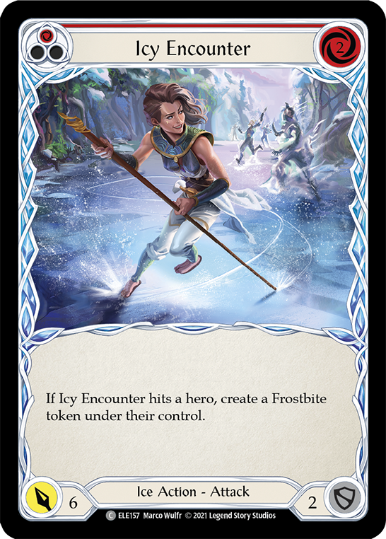 Icy Encounter (Red) [ELE157] (Tales of Aria)  1st Edition Rainbow Foil | Magic Magpie