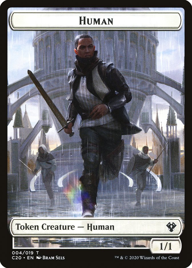 Human // Treasure Double-sided Token [Commander 2020 Tokens] | Magic Magpie