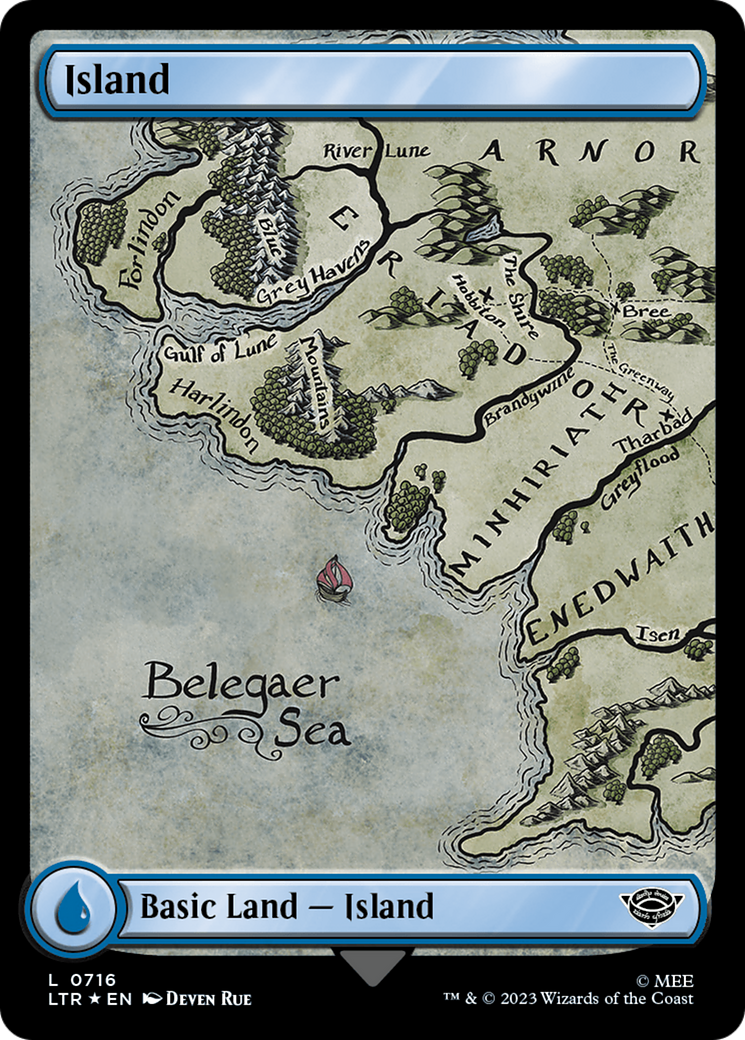 Island (0716) (Surge Foil) [The Lord of the Rings: Tales of Middle-Earth] | Magic Magpie
