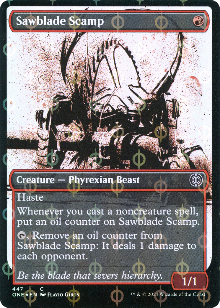 Sawblade Scamp (Showcase Ichor Step-and-Compleat Foil) [Phyrexia: All Will Be One] | Magic Magpie