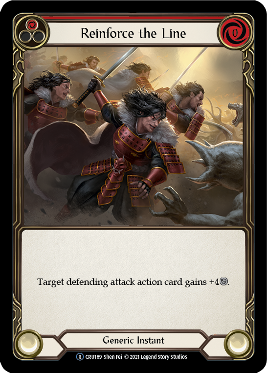 Reinforce the Line (Red) (Rainbow Foil) [U-CRU189-RF] Unlimited Rainbow Foil | Magic Magpie